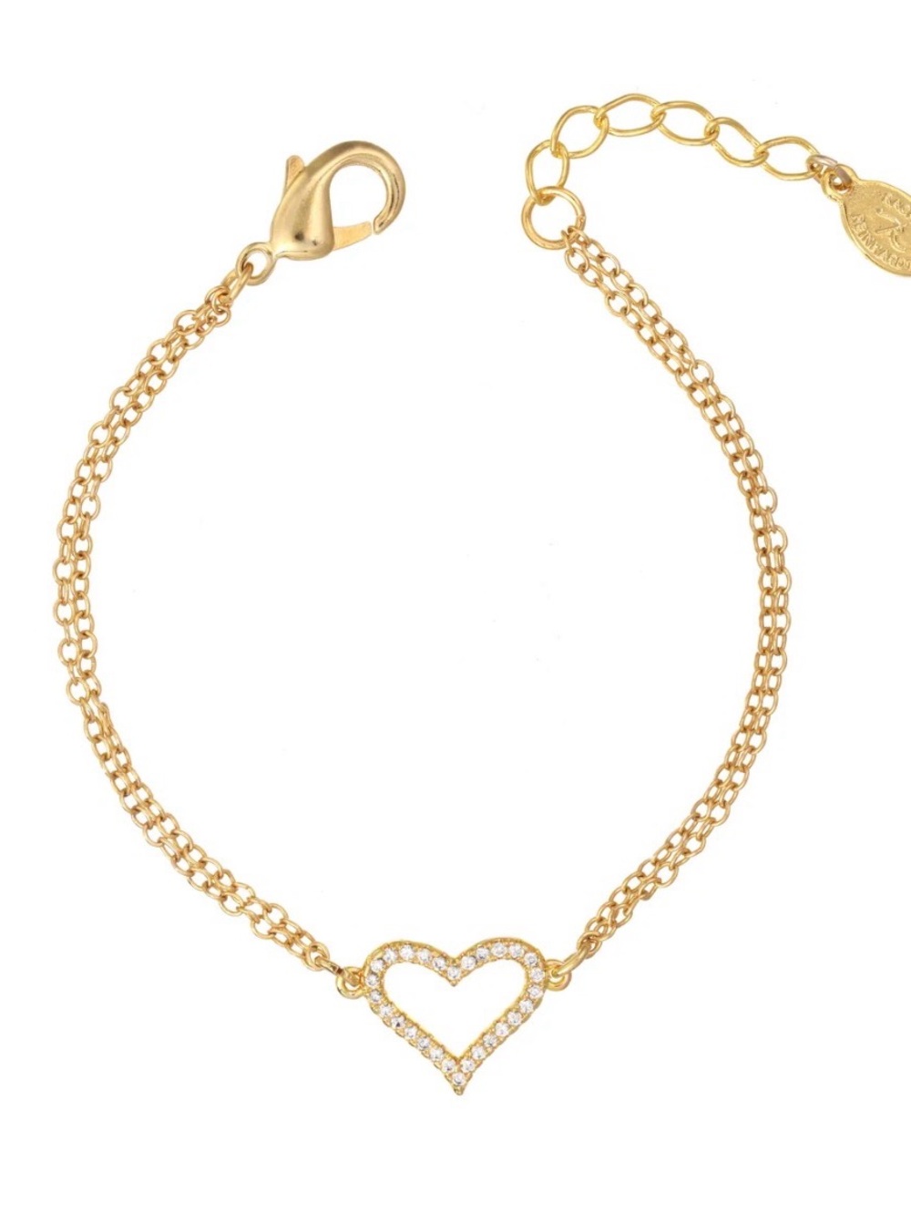 Rachel Reinhardt 14k gold Gold Pave Heart Bracelet NWT $95